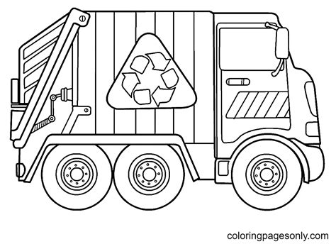 Printable Garbage Truck Coloring Page